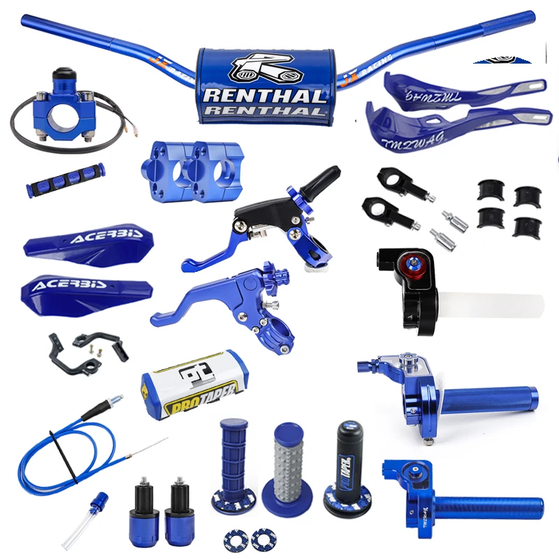 Universal Motorcycle Blue parts Folding Clutch Accelerator Throttle Twist Grips - £7.21 GBP+