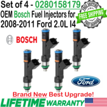 BRAND NEW OEM Bosch 4Pcs Best Upgrade Fuel Injectors for 2008-2011 Ford 2.0L I4 - £222.02 GBP