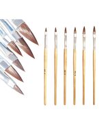 cutegodess Nail Art Brush 6PCS Nylon Wood Handle Acrylic Manicure Bronze - $15.54 CAD