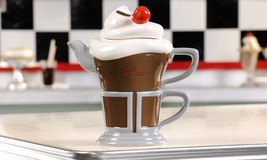 Milkshake Tea for One Set Teapot 14 oz Mug 7 oz Ceramic 7.5&quot; High Retro ... - $32.66