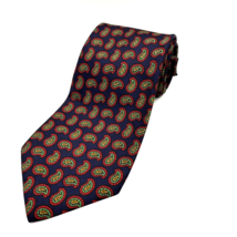 Halsten 100% Silk Purple Red Paisley Foulard Tie Imported Silk 57&quot; - £11.33 GBP