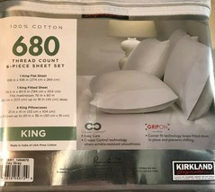 Kirkland Signature 680 Thread Count 6-piece Sheet Set, King Gray - €50,00 EUR