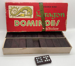 VINTAGE DOUBLE NINE DRAGON DOMINOES SET NO. 920 BY HALSAM IN BOX  Nice - £12.88 GBP