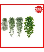 Vibrant 4-Piece Artificial Hanging Plant Set - Easy Care Indoor/Outdoor ... - $658.60 MXN