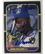 Mike Felder Signed Autographed 1987 Donruss Baseball Card - Milwaukee Br... - £7.84 GBP