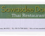 Sawasdee Danvers Thai Restaurant Menu Maple Street Danvers Massachusetts  - £12.42 GBP