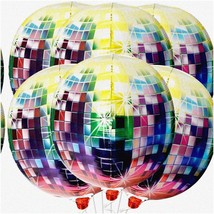 DiscoGlo Party Pack: 6 Jumbo 22&quot; Disco Ball Balloons - Vibrant 70&#39;s, 80&#39;s, 90&#39;s - $27.71