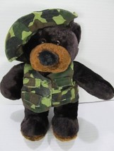 Dan Dee Army Camouflage Teddy Bear Brown Military plush 11&quot; Removable Vest - £8.75 GBP