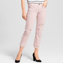 Mossimo Supply pink distressed mid-rise boyfriend crop jeans Women’s Siz... - $421.00 MXN