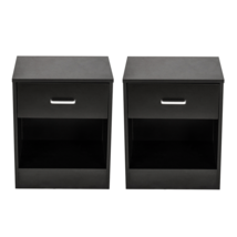 2pcs Night Stands with Drawer Black - $171.19