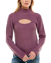 MSRP $44 No Comment Juniors&#39; Cutout-Detail Mock-Neck Sweater Size Small - £14.99 GBP