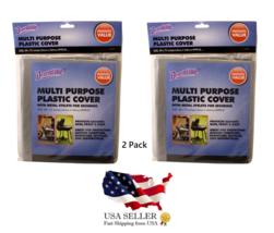 2 Pack Multi Purpose Plastic Cover Tarp 48&quot; x 72&quot; Lightweight With Eyelets - $8.86
