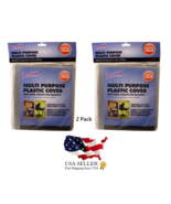 2 Pack Multi Purpose Plastic Cover Tarp 48&quot; x 72&quot; Lightweight With Eyelets - $8.86