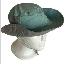 REI Co-op Sahara Bucket Sun Hat Kids 7Y-14Y Aqua Teal Vented Strap Snap Up Sides - £13.12 GBP