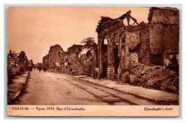 WW1 Rue d&#39;Elverdinghe Belgium After British Bombardment UNP DB Postcard S17 - $4.42