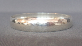 James Avery Sterling Silver Hammered Bangle Bracelet Convex Small 7.25&quot; Retired - $174.99