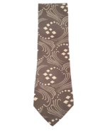 Giorgio Armani Men&#39;s Necktie Made in Italy Silk Geometric Taupe Ivory Cl... - £13.39 GBP