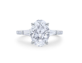 Certified 2.5Ct Oval Cut Moissanite Real 14k White Gold Women Engagement Ring - £500.02 GBP