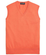 Brooks Brothers Mens Orange V-Neck 3-Ply Cashmere Sweater Vest, S Small,... - £117.33 GBP
