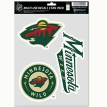 NHL Minnesota Wild Decal Multi Use Fan 3 Pack, Team Colors, One Size - $9.89