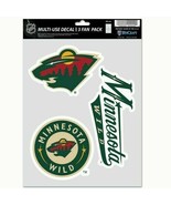 NHL Minnesota Wild Decal Multi Use Fan 3 Pack, Team Colors, One Size - £7.86 GBP
