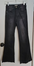 Womens 0 24 High Noon Black Distressed Frayed Hems Wide Leg Denim Jeans - $8.91