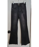 Womens 0 24 High Noon Black Distressed Frayed Hems Wide Leg Denim Jeans - $12.10 CAD