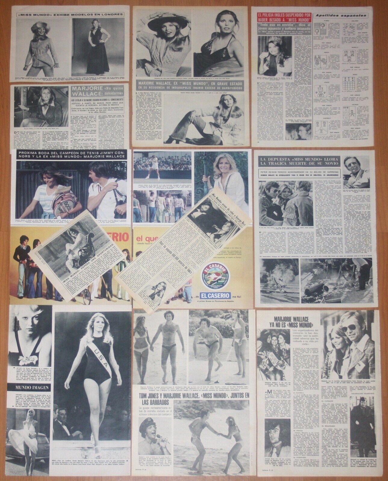 MARJORIE WALLACE Miss World 1973 spain magazine articles clippings
