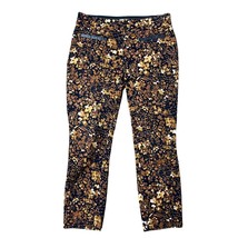 Anthropologie Sz 6 The Essential Slim Pants Floral Print Cropped Ankle M... - £21.40 GBP