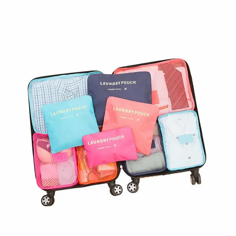 Sporting 6pcs Travel Storage Bag Set For Clothes Tidy Organizer Wardrobe Suitcas - £18.47 GBP