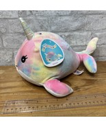 NWT  8&quot;  NARWHAL &quot;Natalie&quot; SQUISHMALLOW Tie Dye RAINBOW Summer 2021 - $17.33