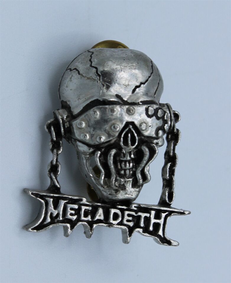 Primary image for Megadeth Vic Pin Brooch English Pewter Alchemy Poker Vintage 1998
