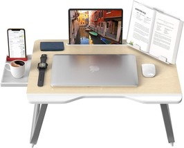 Laptop Bed Table, 25.6&quot;x 19.29&quot; Large Foldable Laptop Desk for Bed w/ Dr... - $49.49