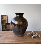Antique Turkish Terracotta Vase - Vintage Pottery Clay Pot - £173.45 GBP