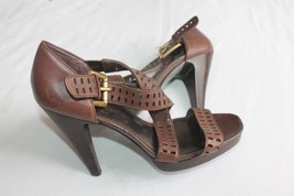 Jessica Simpson Brown Leather Strappy Open Toe High Heels Size 9 B Shoes... - £17.35 GBP