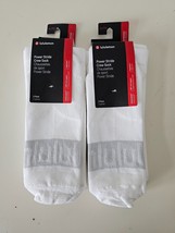 2 X Nwt Lululemon Power Stride Crew Socks Men&#39;s White 2-Pack Size Xl 4 In Total - $67.49