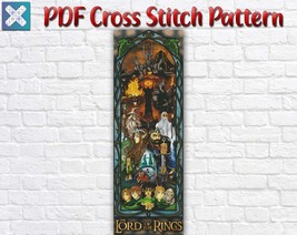 Lord Of The Rings Movie Hobbit Stained Glass Counted PDF Cross Stitch Pattern - £3.98 GBP