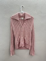 Old Navy Womens Sweater Cardigan Size Medium Pink Button Up Perfect Fit Knit - $18.48