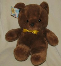 Animal Playthings Inc Stuffed Plush 1986 Brown Teddy Bear Yellow Satin R... - £54.33 GBP