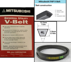 General Utility V-Belt 0.5&#39;&#39; W x 63&#39;&#39; L - Mitsuboshi 4L630A FHP 4L630 - $0.99