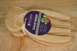 Modern Kitchen Tools NWT Totally Bamboo Wood Salad Hands Also Great For Pasta - £13.25 GBP