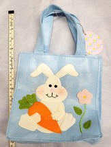 Easter Bunny Tote Bag Cloth Gift Bag Baby Blue 8&quot; New with Tag - £12.08 GBP