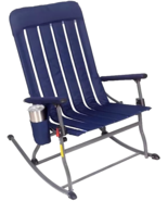 Folding Outdoor Rocker Chair with Cup Holder, 375 lb Capacity, Mesh Seat... - $161.63 CAD