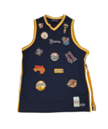 HARLEM GLOBETROTTERS PLATINUM FUBU ADULT Size X-Large Jersey Patches-Blue - $39.02 CAD
