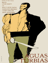 Movie Poster decor AGUAS turbias.Guy with sword.Spanish Home or room dec... - £12.75 GBP