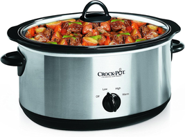 7 Quart Oval Manual Slow Cooker, Stainless Steel (SCV700-S-BR), Versatile Cookwa - £32.51 GBP