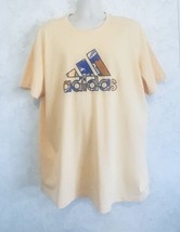 Adidas Men&#39;s Size XL Shirt Basketball Logo Made In USA Yellow Cotton Tee NWT - £18.21 GBP