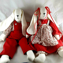 Vintage Bunny Rabbits Christmas Outfits Handmade 19&quot; extra 4th of July clothes - £35.08 GBP