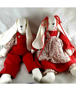 Vintage Bunny Rabbits Christmas Outfits Handmade 19&quot; extra 4th of July c... - $60.88 CAD