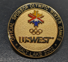 USWEST 2002 Salt Lake Gold Tone Official Sponsor USA Olympic Lapel/Hat Pin Badge - £10.85 GBP